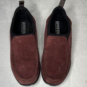 Lands' End Women’s Burgundy Casual Suede Slip-On Shoes Burgundy 9